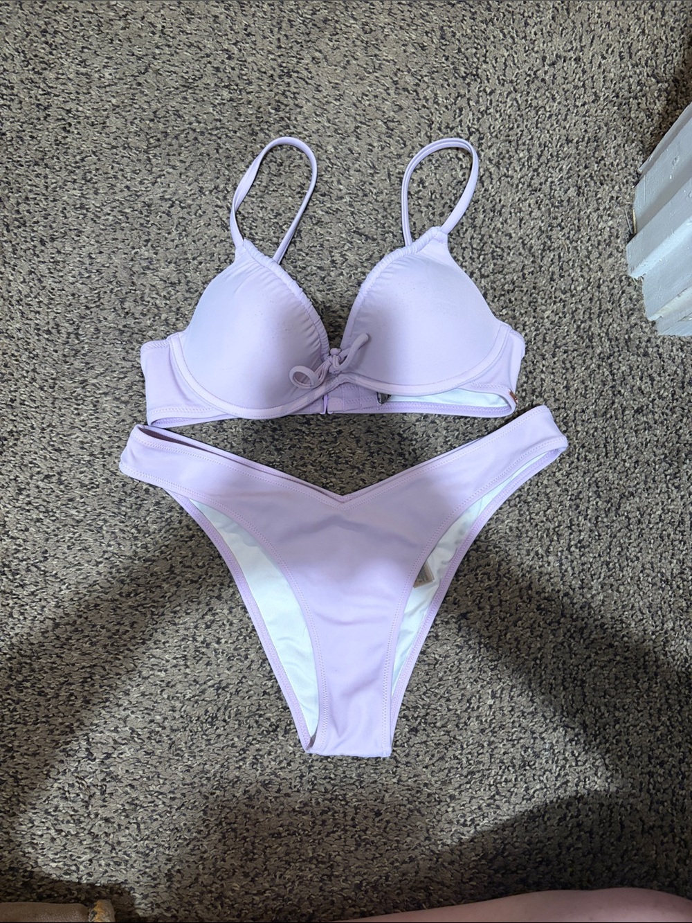 PINK Victoria's Secret Lavender V-Front Bikini Set